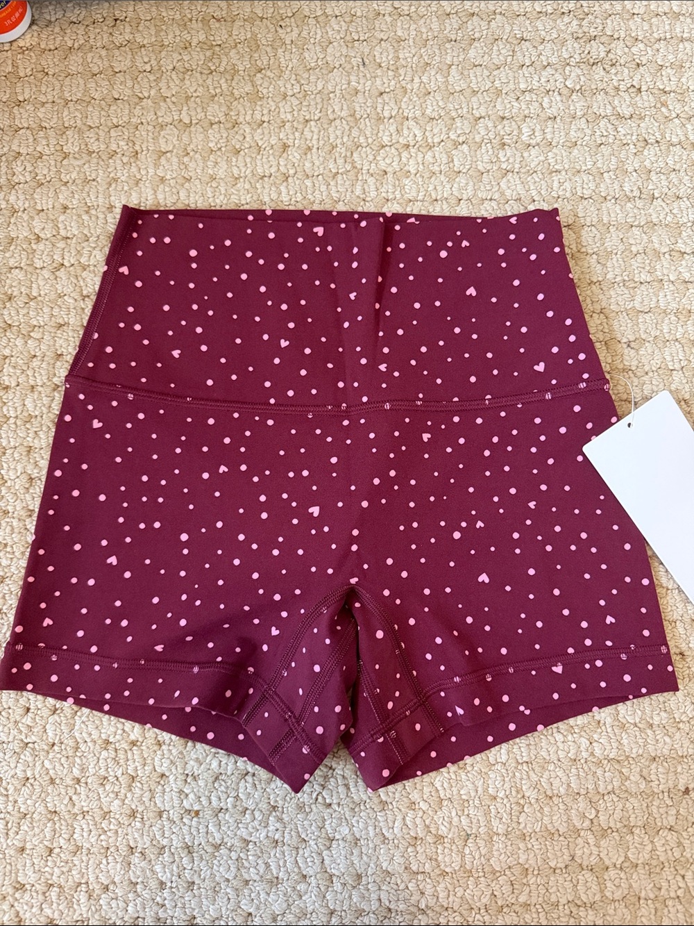 lululemon athletica High-Rise Short in Berry with Pink Heart Print
